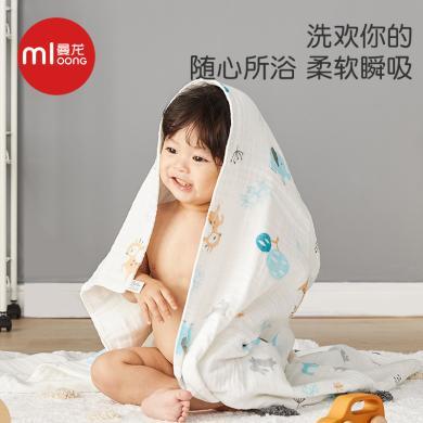 曼龙初生婴儿浴巾纯棉超柔吸水宝宝卡通速干盖毯 儿童毯盖毯 MLYP-1