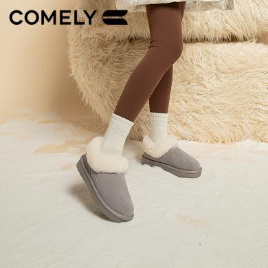 康莉KZL3A925保暖雪地靴女2023年冬季新款加绒加厚棉鞋平底圆头舒适面包鞋