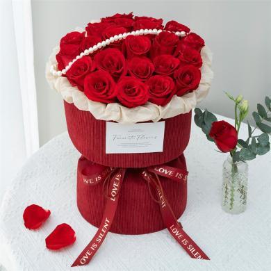 喜庆连连好事成双卡罗拉红玫瑰鲜花花束同城配送生日礼物送女朋友老婆闺蜜