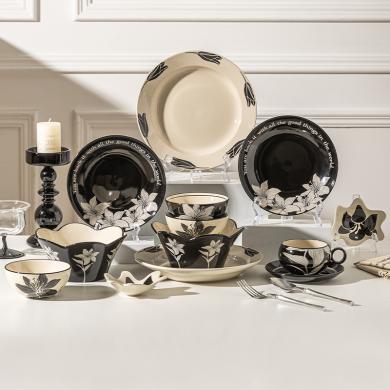 摩登主妇摩罗影像复古陶瓷餐具碗盘碟家用2023新款高级感餐盘饭碗