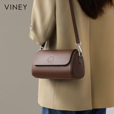 Viney包包女新款斜挎包枕头包圆筒小包质感单肩包女包4322