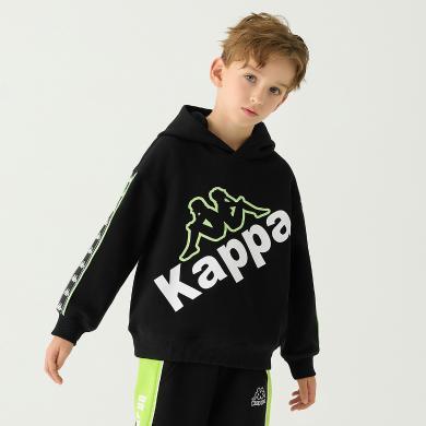 Kappa卡帕童装男童连帽卫衣2024新款儿童上衣时尚中大童洋气衣服