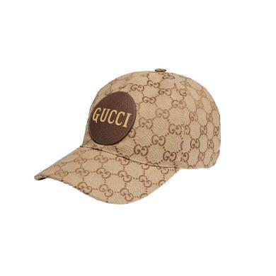 【支持购物卡】GUCCI/古驰 男女同款帽子 GG棕色帆布棒球帽遮阳帽太阳帽 香港直邮