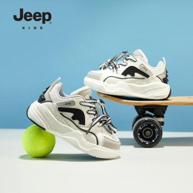 Jeep儿童运动鞋春季新款男童防滑软底板鞋轻便易拉扣女童鞋子