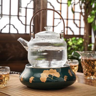 岳恒电陶炉家用煮茶器玻璃蒸煮白茶壶静音茶炉玻璃壶陶壶烧水茶炉