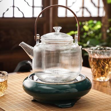岳恒电陶炉煮茶器泡茶玻璃煮茶壶烧水壶茶具白茶普洱家用煮茶炉壶