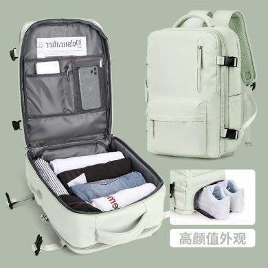 XIASUAR 旅行双肩包女包大容量轻便多功能行李背包短途出行装备出差旅游包包15.6寸电脑包5162