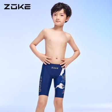 洲克儿童泳裤五分男童专业游泳训练zoke速干比赛竞速青少年泳衣123526888