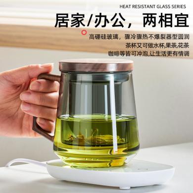 天喜泡茶杯茶水分离男士办公室茶道喝茶杯子个人专用日式玻璃高档水杯