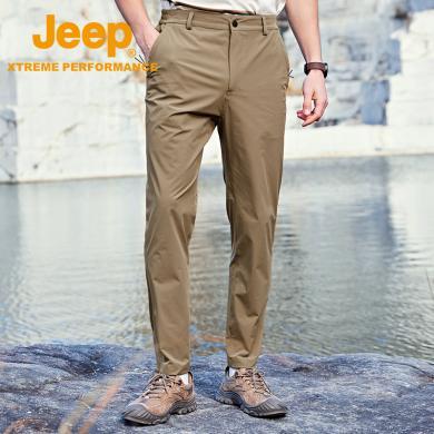 Jeep/吉普男士吸湿速干薄款运动裤户外UPF50+防晒防水透气徒步登山长裤J312093836