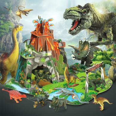纽奇益智模型玩具亲子互动侏罗纪公园 恐龙场景3D立体拼图套装911A