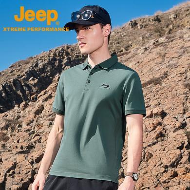 【莫代尔】Jeep/吉普男士莫代尔凉感亲肤POLO衫户外柔软透气速干T恤短袖J322099909