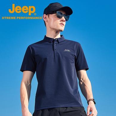 Jeep/吉普男士休闲商务冰感POLO衫户外防晒运动短袖J322099905