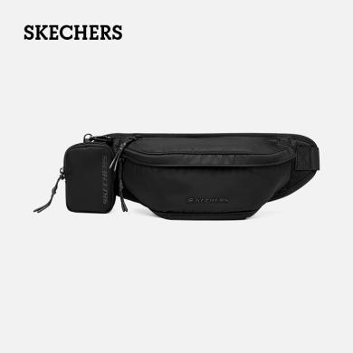 Skechers斯凯奇腰包男女时尚休闲户外登山运动多隔层多功能腰包SL322U025