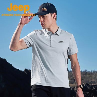 Jeep/吉普男士冰岛棉凉感POLO衫户外吸湿速干T恤弹力透气跑步健身短袖J322099901