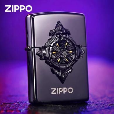 ZIPPO之宝煤油防风打火机 未来机械 黑炫冰立体徽章 男士创意礼物