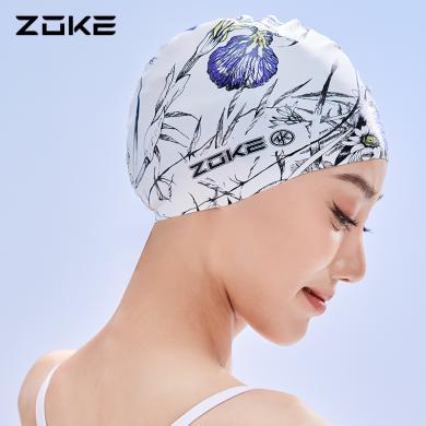 洲克泳帽硅胶防水护发护耳zoke女士不勒头长发专用游泳训练帽子623503215