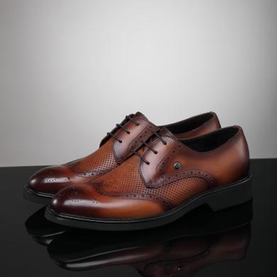 Chrisdien Deny克雷斯丹尼新款男鞋英伦时尚商务皮鞋男士正装布洛克雕花绅士低帮鞋