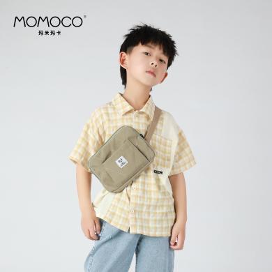 MOMOCO/玛米玛卡男童格子衬衫短袖夏季新款中大童潮牌衬衣72230234008