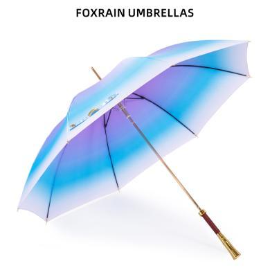 foxrain复古渐变长柄遮阳直杆英伦贵族伞高端定制高级感女晴雨伞