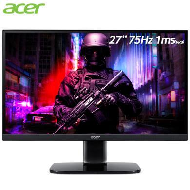 宏碁（Acer）显示屏显示器27英寸1080P 75Hz刷新FreeSync窄边框电竞显示器（双HDMI自带音箱）畅玩吃鸡KA272