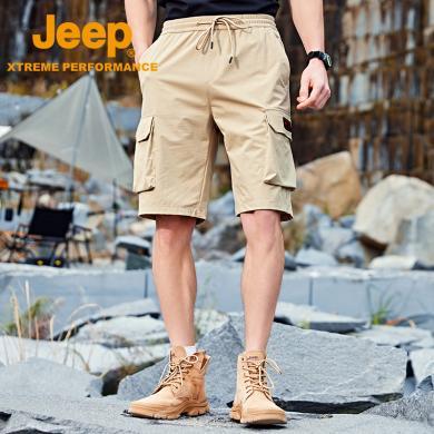 Jeep/吉普户外运动速干裤男透气吸湿登山休闲裤机能风工装五分裤J322093552