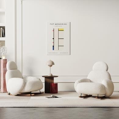 现代设计师小户型网红大白单人休闲椅可爱懒人休闲椅
