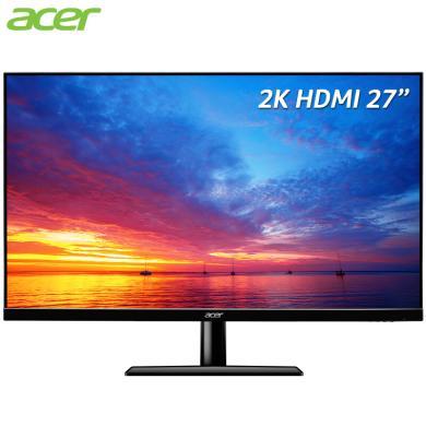 宏碁（Acer）显示屏显示器27英寸2K高分可壁挂窄边框爱眼不闪屏显示器显示屏(高清接口HDMI+DP)EH273U