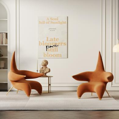 现代单人小户型家用设计师网红可爱型卧室客厅阳台休闲椅