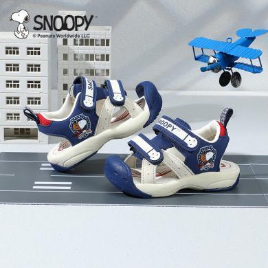snoopy史努比童鞋男童凉鞋夏季新款包头小童宝宝鞋儿童学步机能鞋包邮S2122052