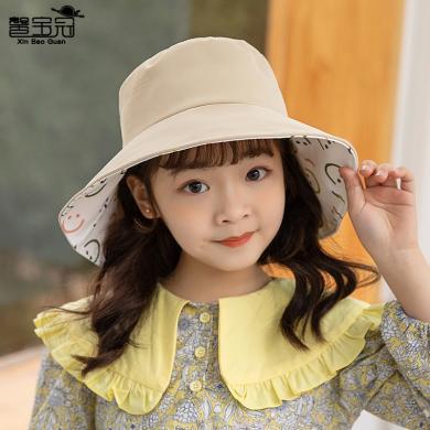 馨宝冠XBG儿童防晒遮阳帽夏季宝宝渔夫帽户外春夏防晒盆帽全棉女童夏天1019