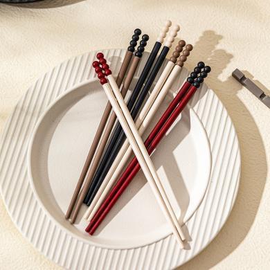摩登主妇合金筷家用分餐防滑快子一人一筷2023新款特别好看的筷子