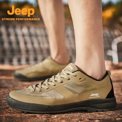 Jeep/吉普男士徒步鞋低帮户外防水登山鞋轻便透气休闲鞋P321091202