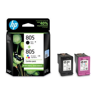 惠普（HP）805原装墨盒 适用hp deskjet 1210/1212/2330/2332/2720/2729/2722打印机 黑彩墨盒 此款为1个黑色120张+1个彩色100张。