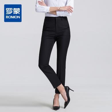 【99元两件】罗蒙春夏女士西裤修身显瘦职业通勤OL时尚直筒长裤
