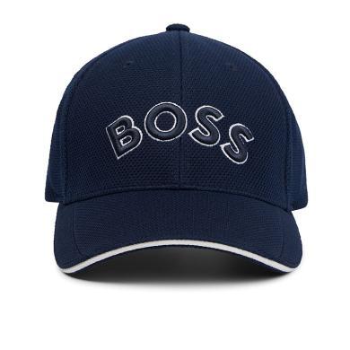 【支持购物卡】 HUGO BOSS 男士涤纶徽标刺绣撞色鸭舌棒球帽深蓝色 50468264-10165424-402