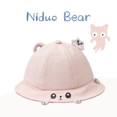 尼多熊宝宝帽子婴儿盆帽宝宝渔夫帽印花兔子帽婴儿帽子夏款MSQ212