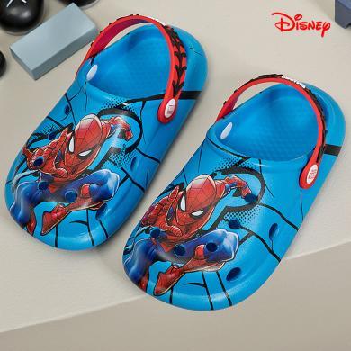 迪士尼拖鞋儿童洞洞鞋夏季新款男童室内包头防滑小孩室外穿沙滩鞋