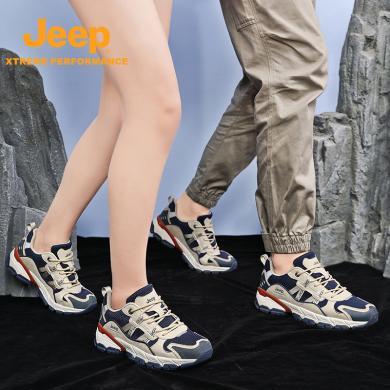 Jeep/吉普男士登山鞋户外防滑耐磨情侣款徒步经典休闲透气运动鞋P311071201-1