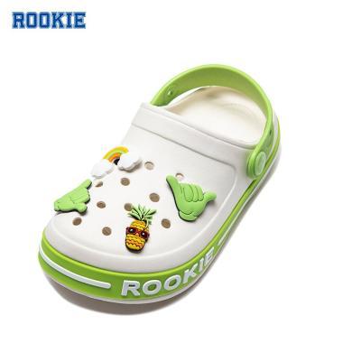 Rookie童鞋洞洞鞋夏季新款儿童包头凉鞋男女童透气拖鞋宝宝潮【rookie精选】2208001