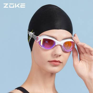 zoke洲克泳镜高清防水防雾专业竞速男女通用舒适不勒头游泳比赛621501112
