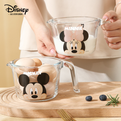 迪士尼计量杯带刻度耐高温家用牛奶杯食品级儿童早餐烘培工具水杯