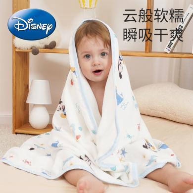 迪士尼婴儿童竹棉纱布浴巾4-6层纱竹棉竹纤维纱布浴巾包巾襁褓巾宝宝盖毯盖巾被子