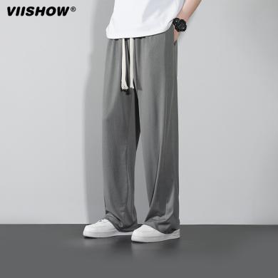 VIISHOW夏季速干冰丝薄款男休闲裤垂感直筒运动男士潮流小西裤 KC8322232