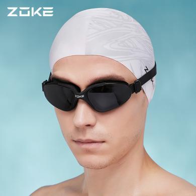 洲克男士泳镜防水防雾男款zoke高清中框游泳眼镜游泳装备泳帽619501103