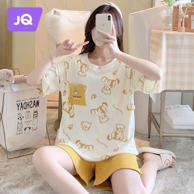 婧麒月子服夏季薄款短袖产后孕妇睡衣女产妇喂奶哺乳期家居服套装-Jyz60287