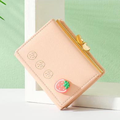 欧时纳新款欧美可爱折叠女式韩版钱包PU卡通迷你夹子创意零钱包