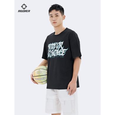 准者 男子短袖T恤夏季新款T恤篮球运动休闲T恤印花干爽圆领上衣Z123310404
