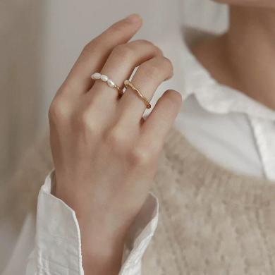 风下Hrfly S925银淡水异形珍珠戒指 女小众设计高级感简约指环 叠戴轻奢手饰 礼盒包装