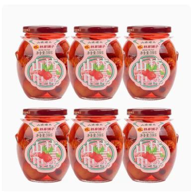 林家铺子糖水山楂罐头350g*6罐水果罐头玻璃罐